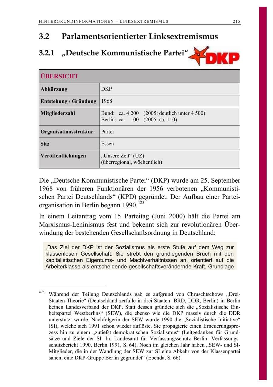 Seite 228 des Verfassungsschutzbericht 2006 Berlin