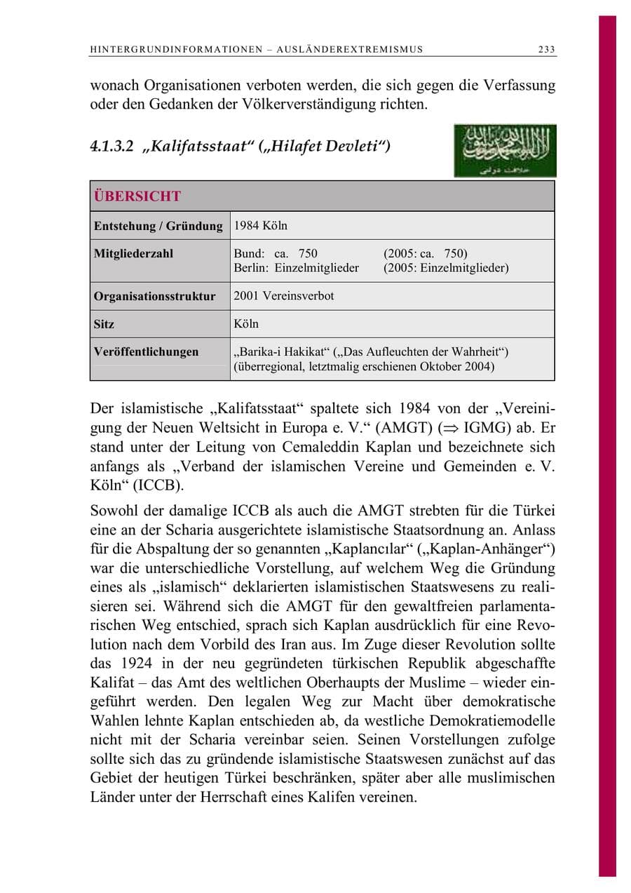 Seite 246 des Verfassungsschutzbericht 2006 Berlin