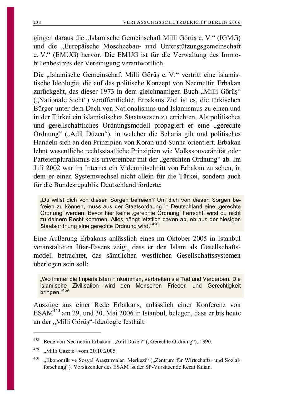 Seite 251 des Verfassungsschutzbericht 2006 Berlin