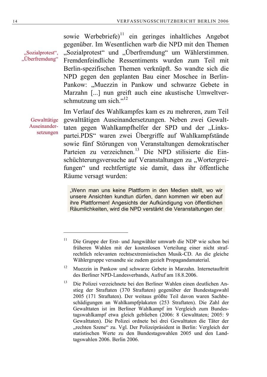 Seite 27 des Verfassungsschutzbericht 2006 Berlin