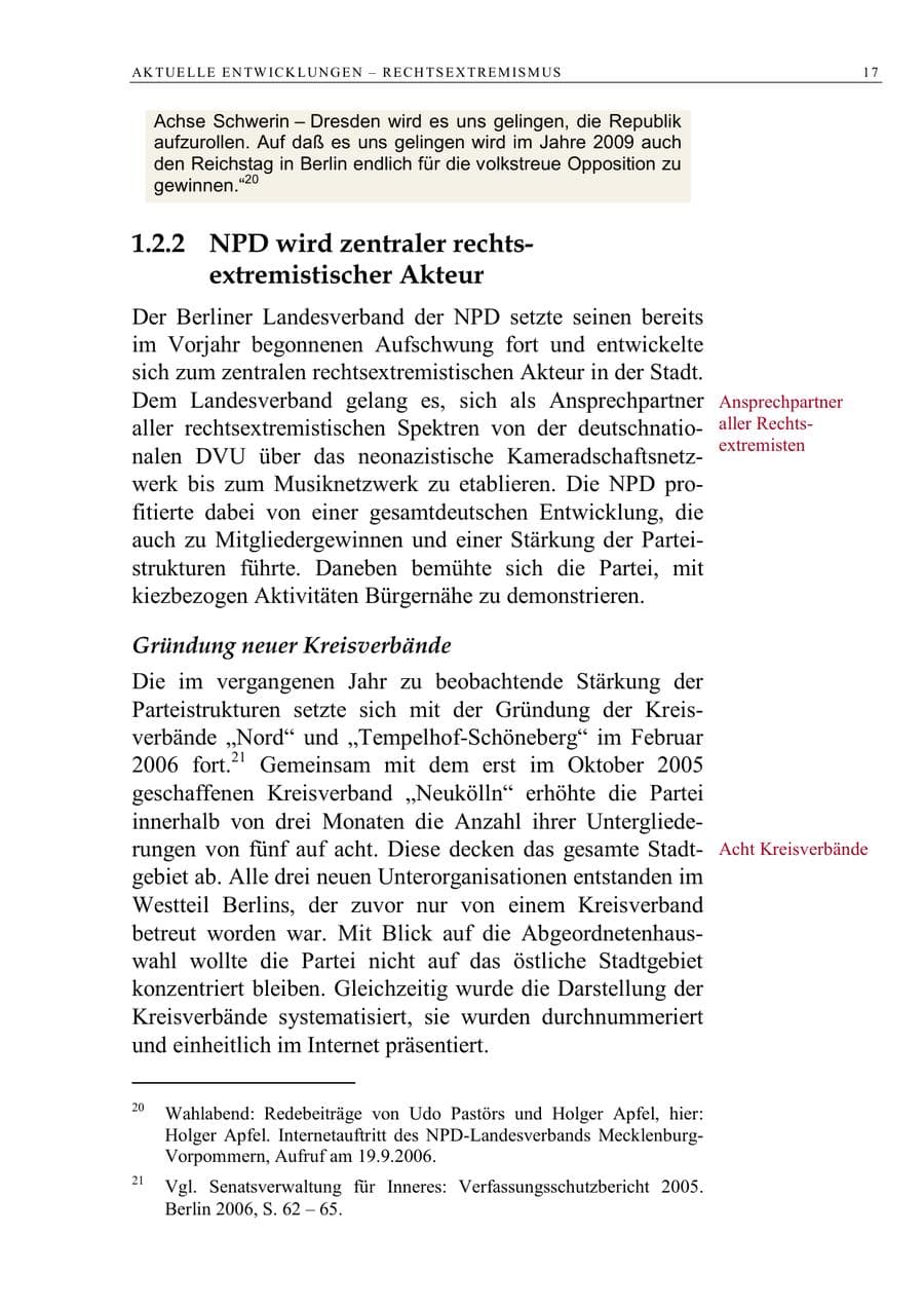 Seite 30 des Verfassungsschutzbericht 2006 Berlin