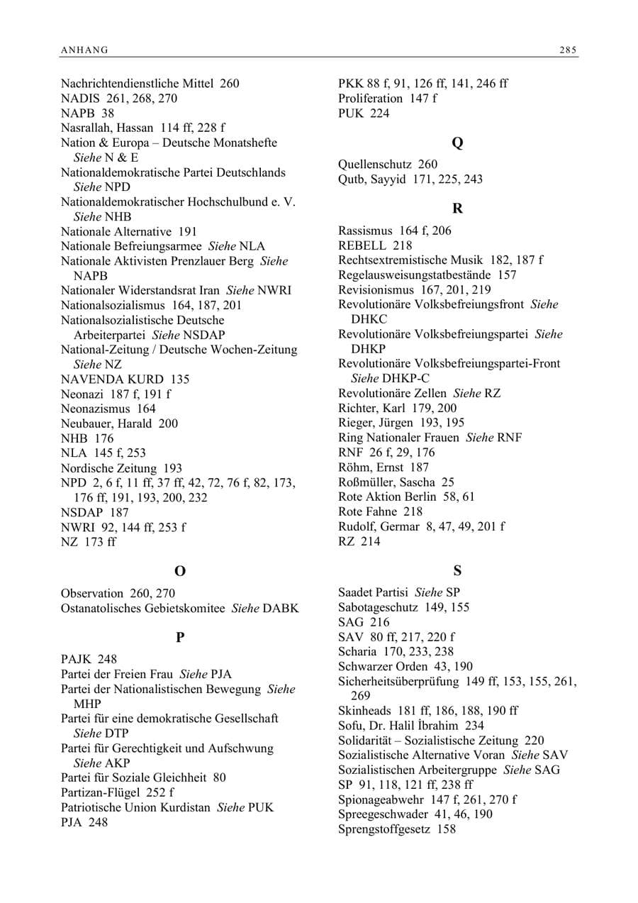 Seite 298 des Verfassungsschutzbericht 2006 Berlin