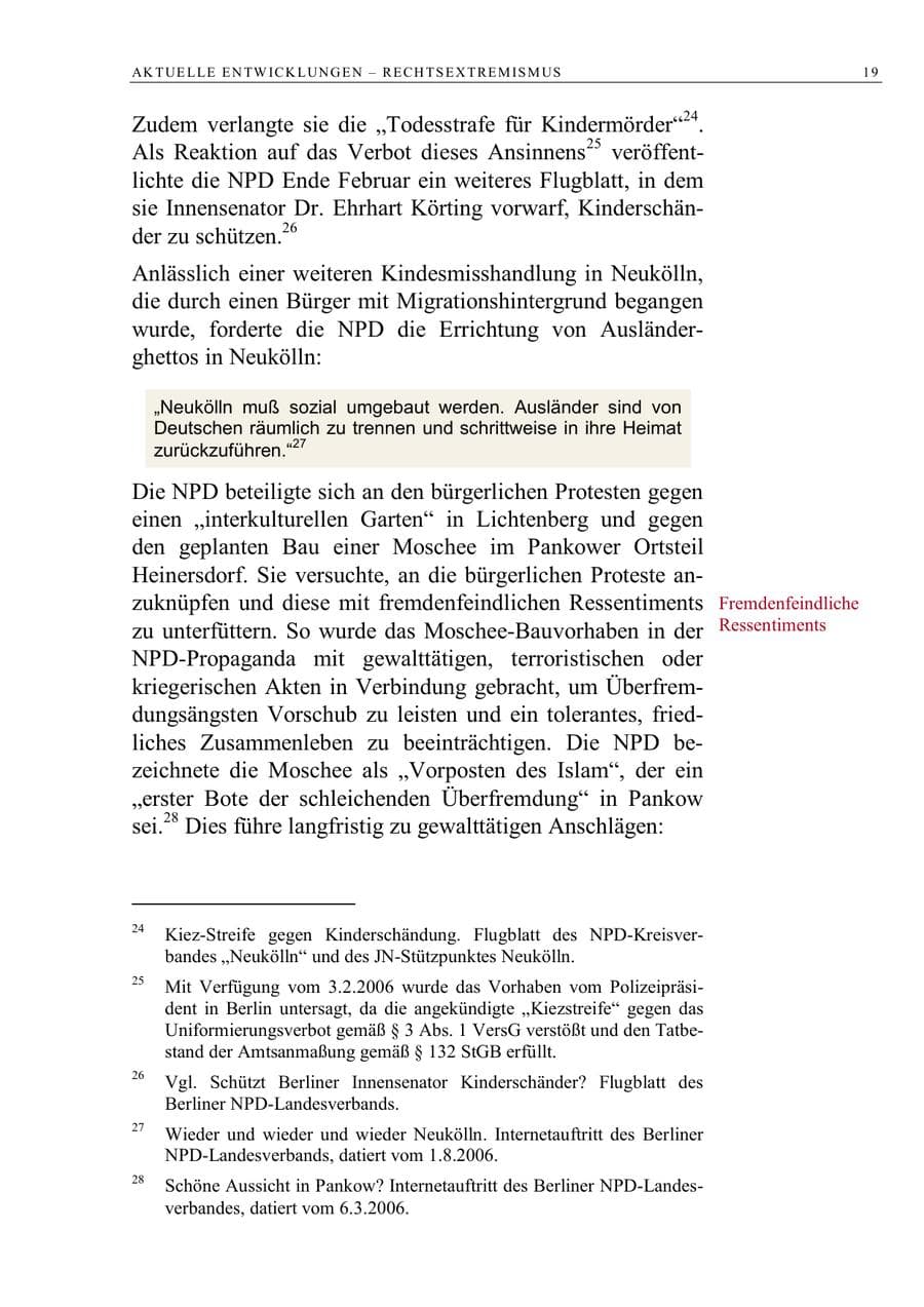 Seite 32 des Verfassungsschutzbericht 2006 Berlin