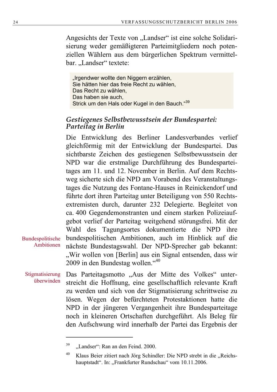 Seite 37 des Verfassungsschutzbericht 2006 Berlin