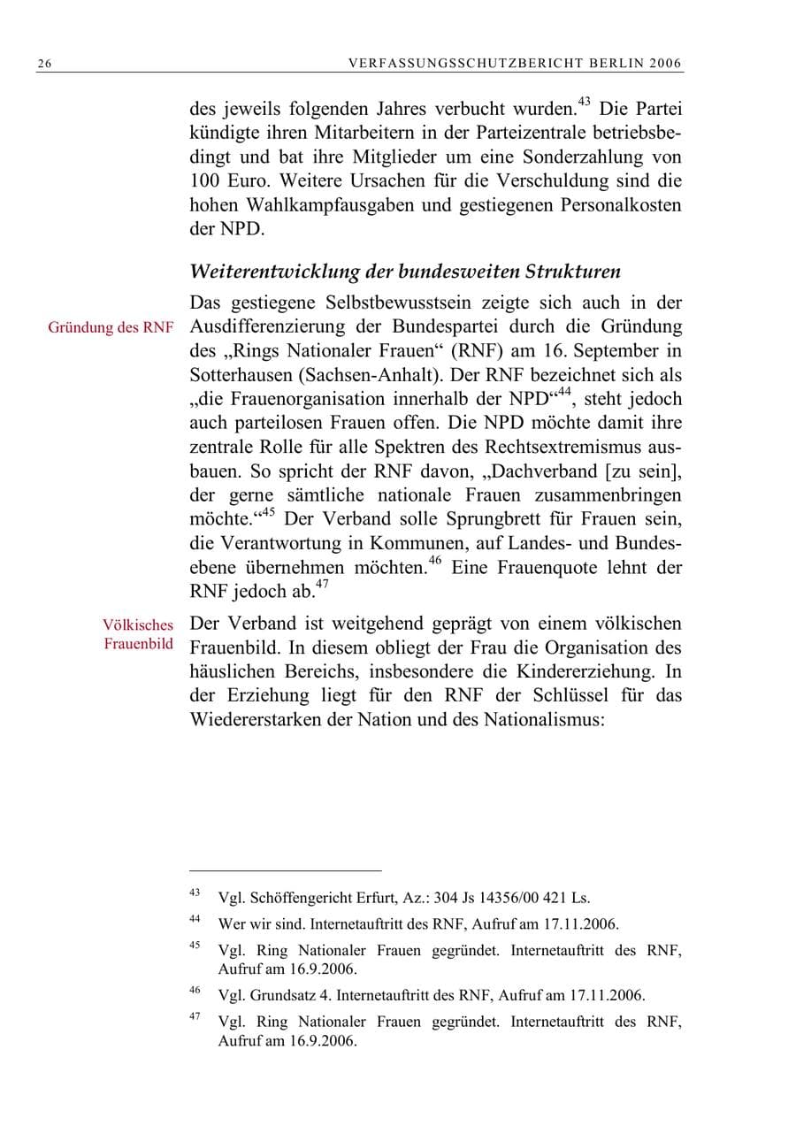 Seite 39 des Verfassungsschutzbericht 2006 Berlin