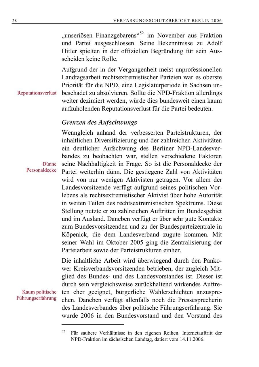 Seite 41 des Verfassungsschutzbericht 2006 Berlin