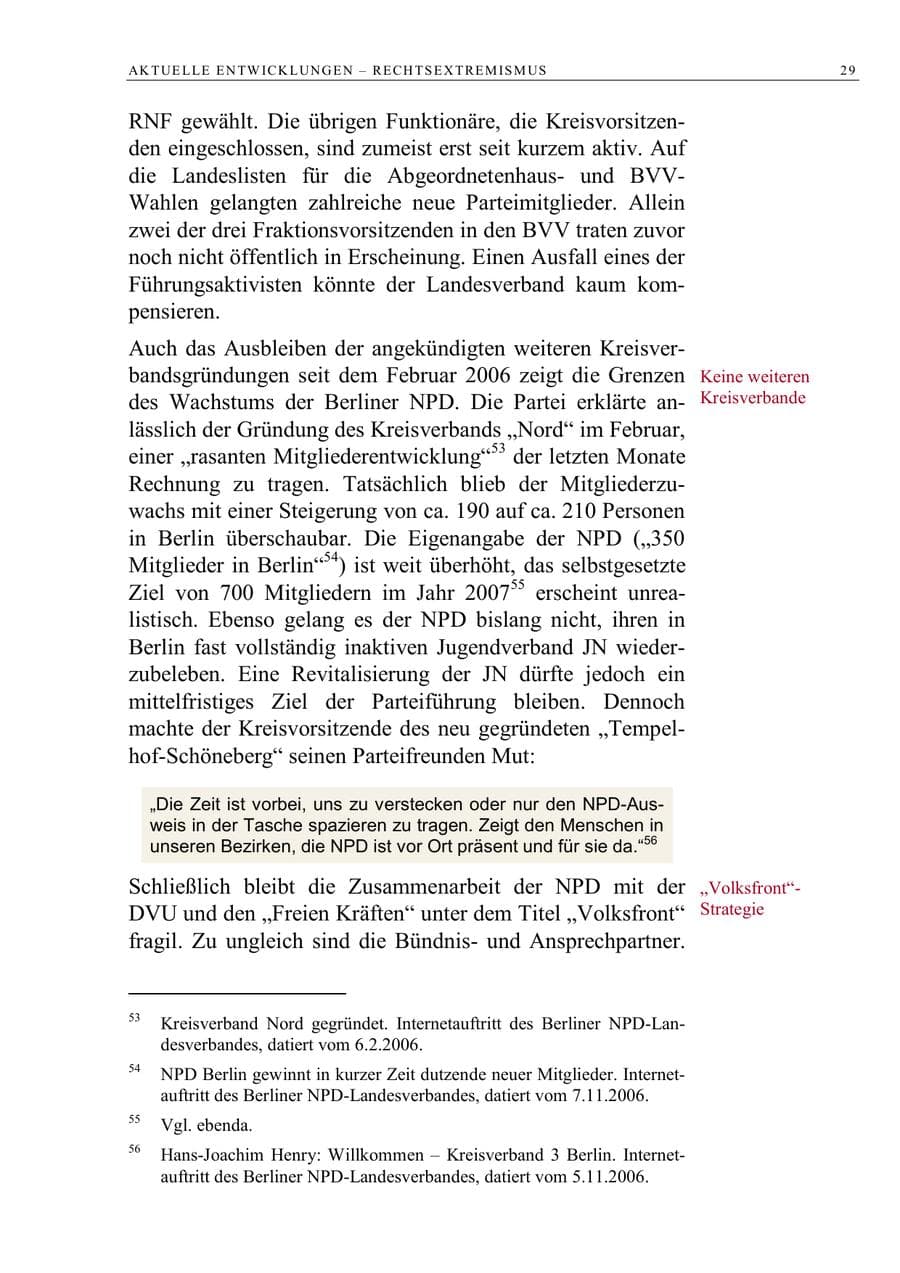 Seite 42 des Verfassungsschutzbericht 2006 Berlin
