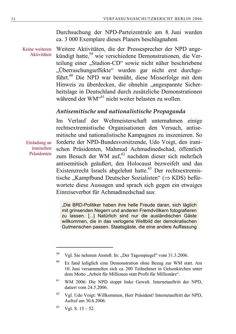 Seite 45 des Verfassungsschutzbericht 2006 Berlin