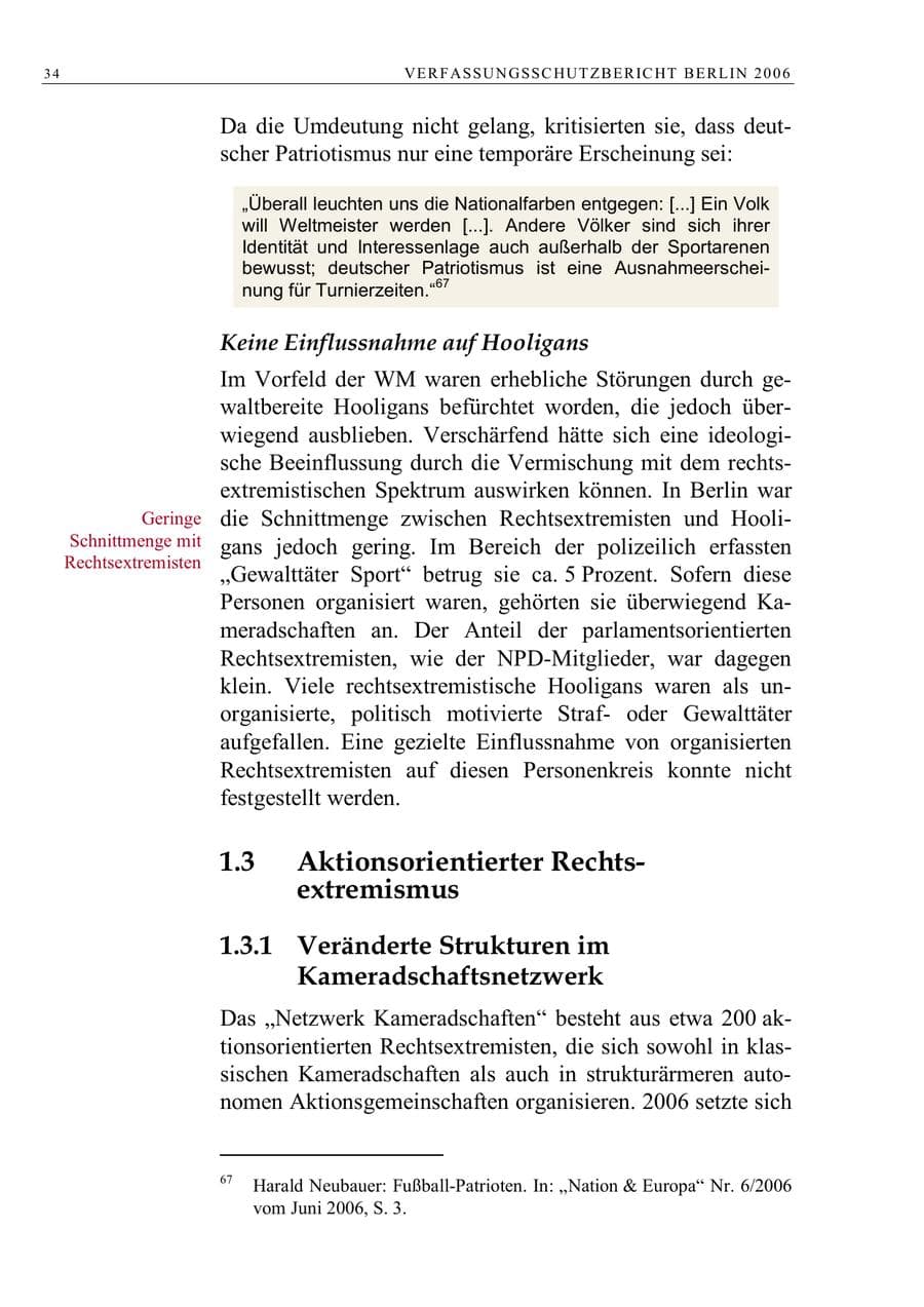 Seite 47 des Verfassungsschutzbericht 2006 Berlin