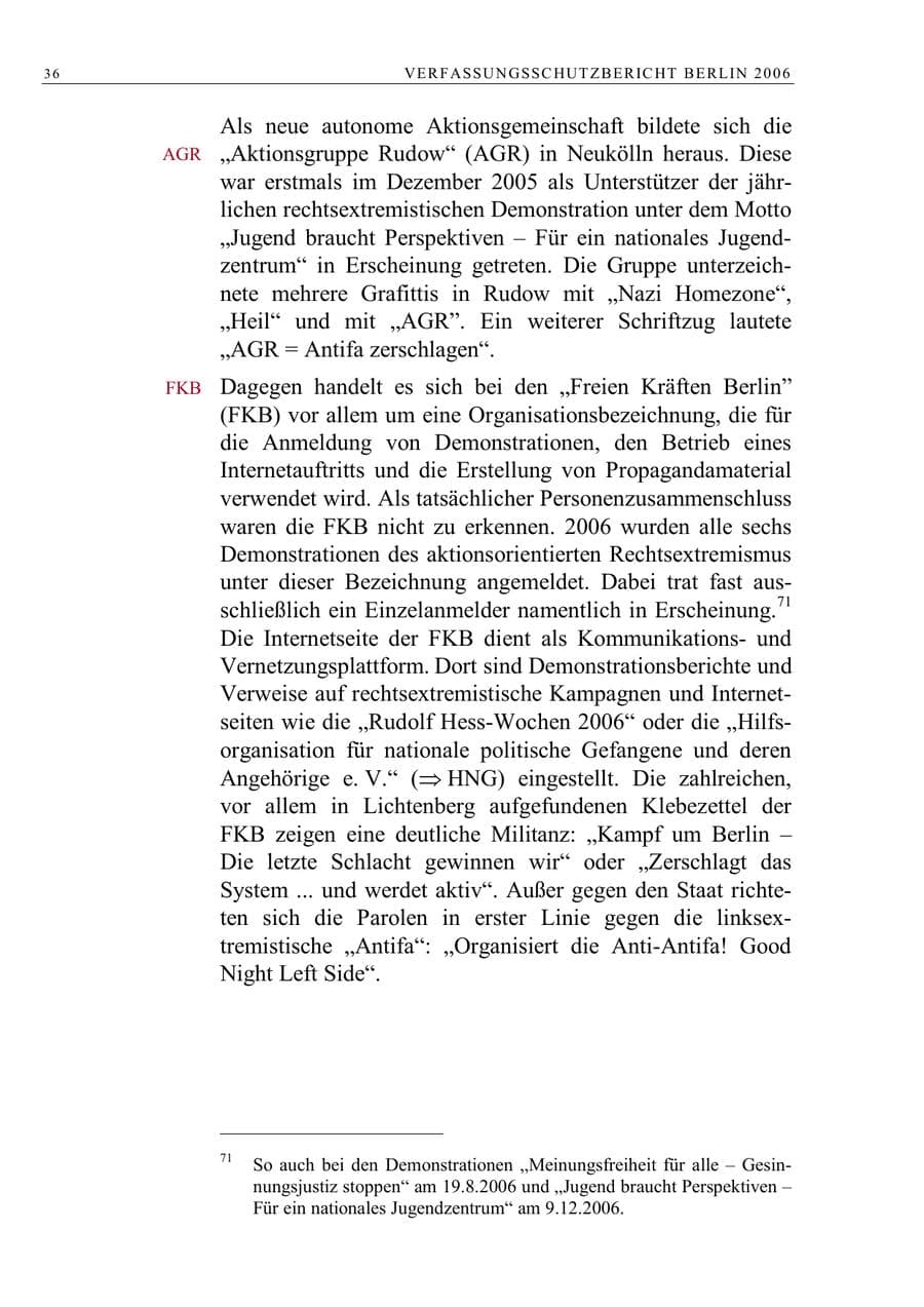 Seite 49 des Verfassungsschutzbericht 2006 Berlin