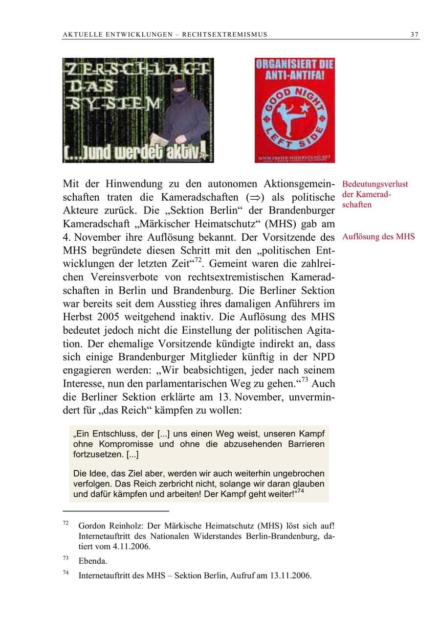 Seite 50 des Verfassungsschutzbericht 2006 Berlin