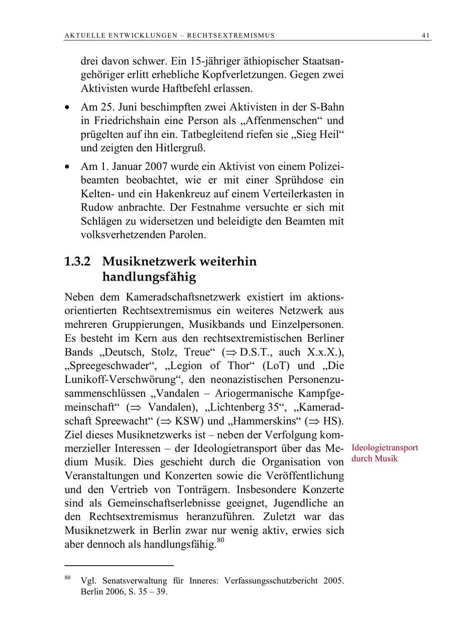 Seite 54 des Verfassungsschutzbericht 2006 Berlin