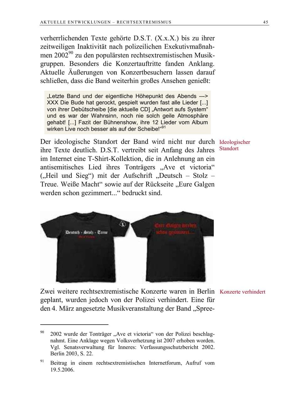 Seite 58 des Verfassungsschutzbericht 2006 Berlin