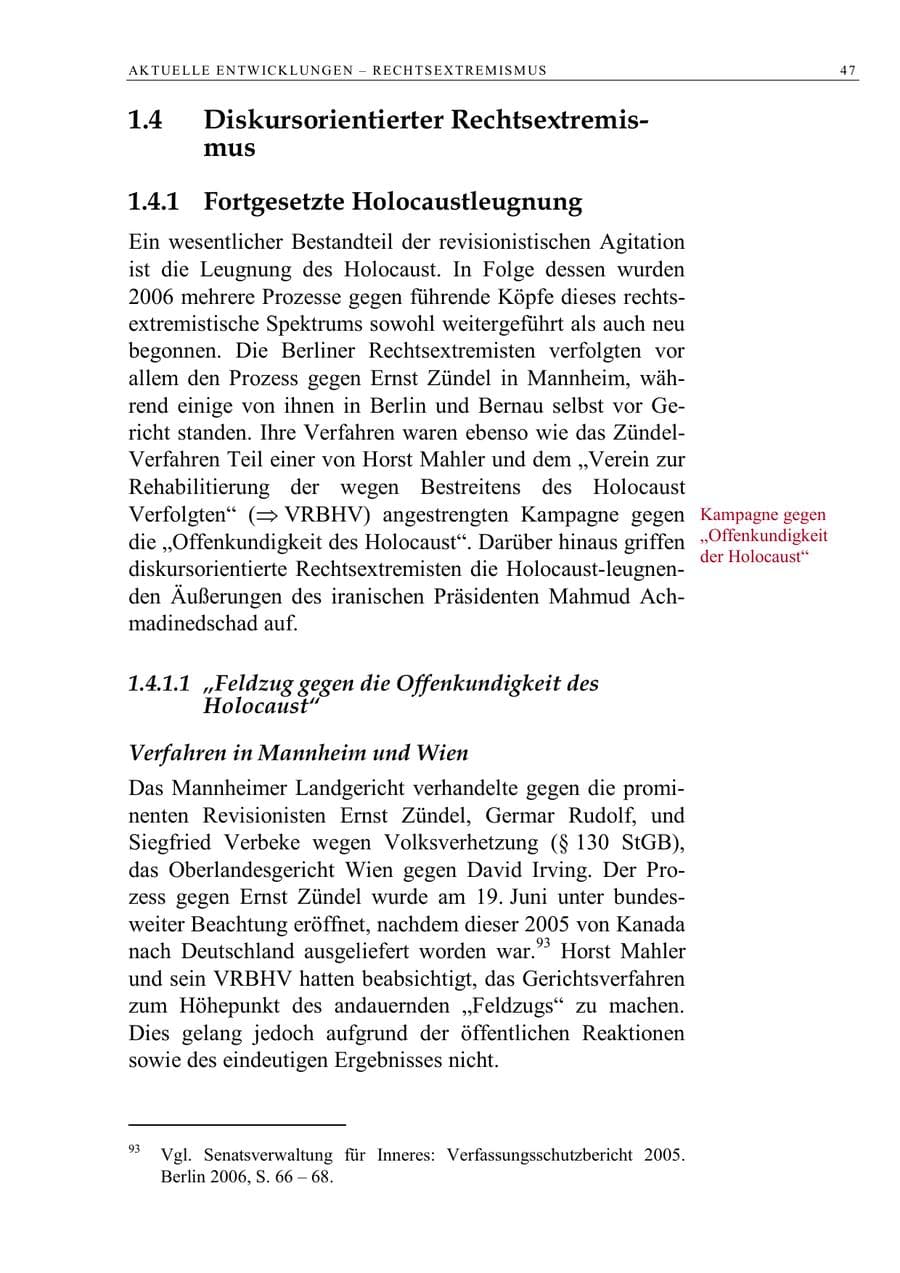 Seite 60 des Verfassungsschutzbericht 2006 Berlin