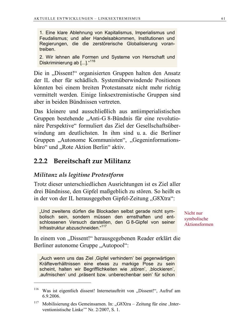 Seite 74 des Verfassungsschutzbericht 2006 Berlin
