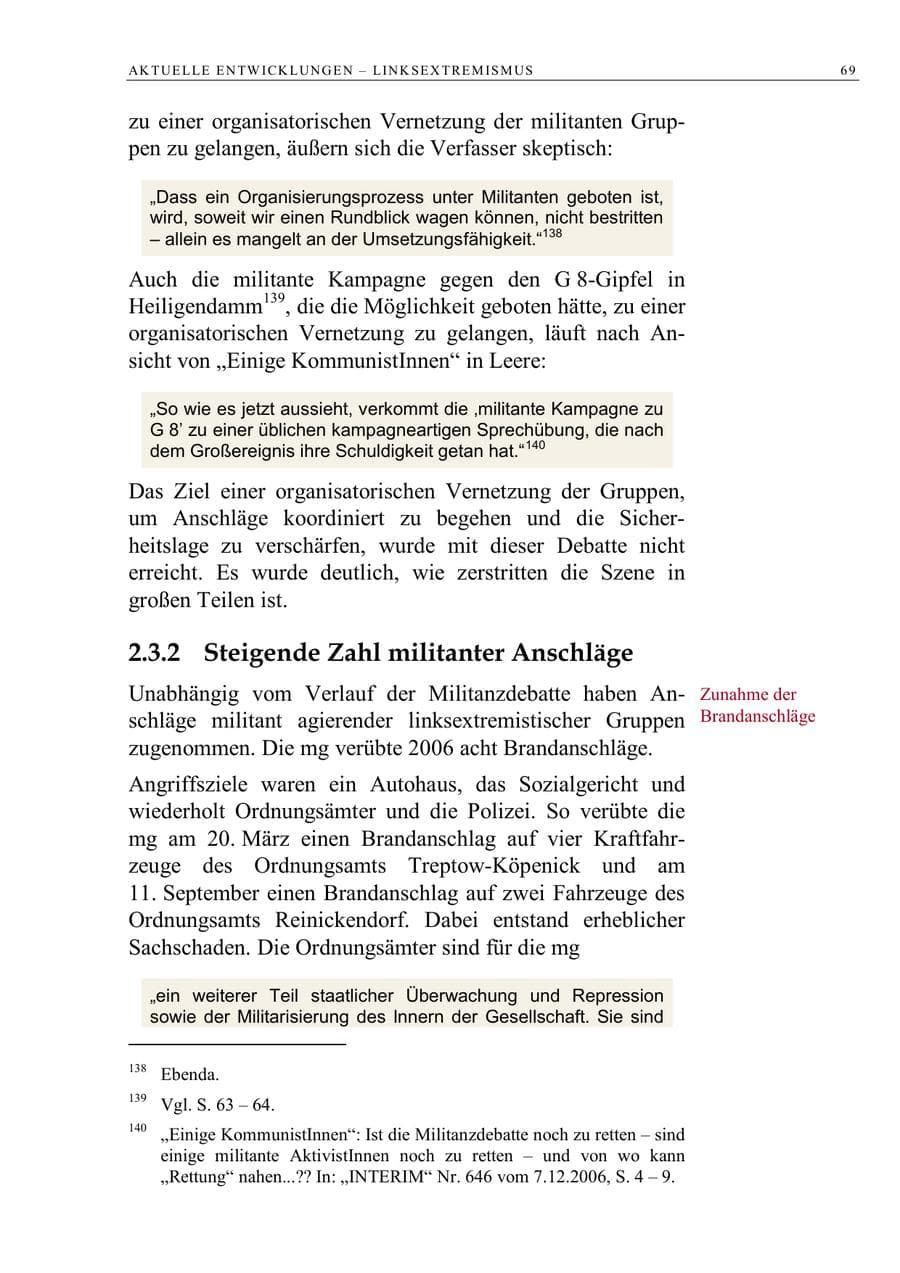 Seite 82 des Verfassungsschutzbericht 2006 Berlin
