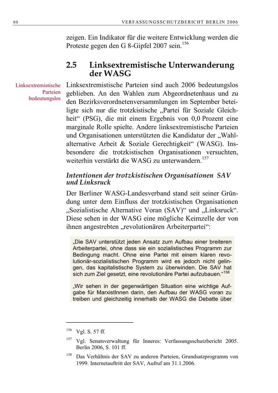 Seite 93 des Verfassungsschutzbericht 2006 Berlin