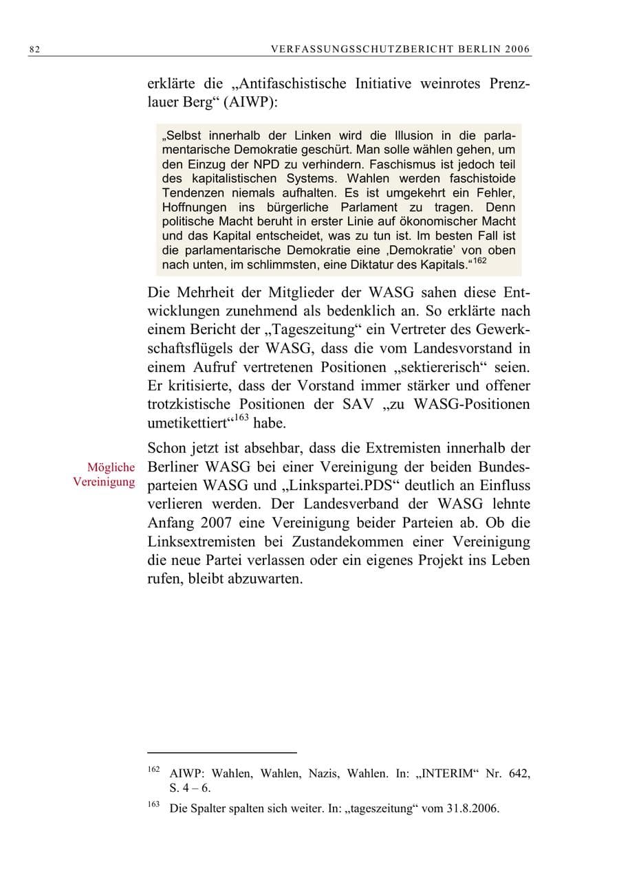 Seite 95 des Verfassungsschutzbericht 2006 Berlin