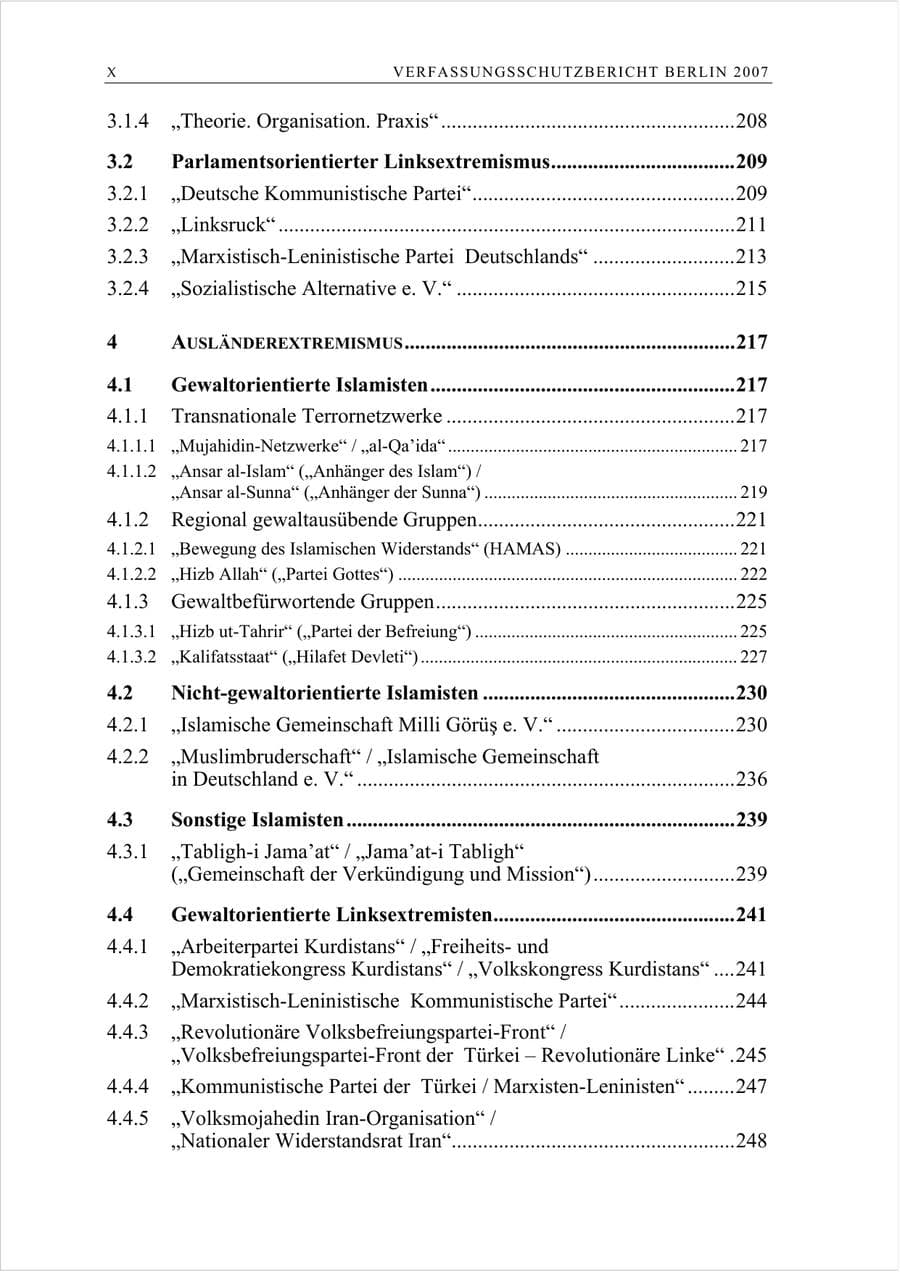Seite 11 des Verfassungsschutzbericht 2007 Berlin