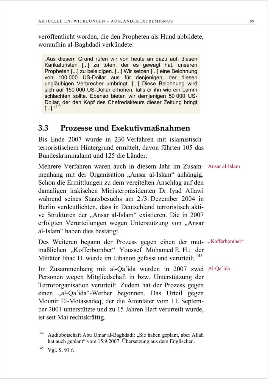 Seite 102 des Verfassungsschutzbericht 2007 Berlin