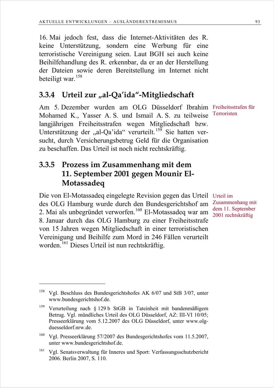 Seite 106 des Verfassungsschutzbericht 2007 Berlin