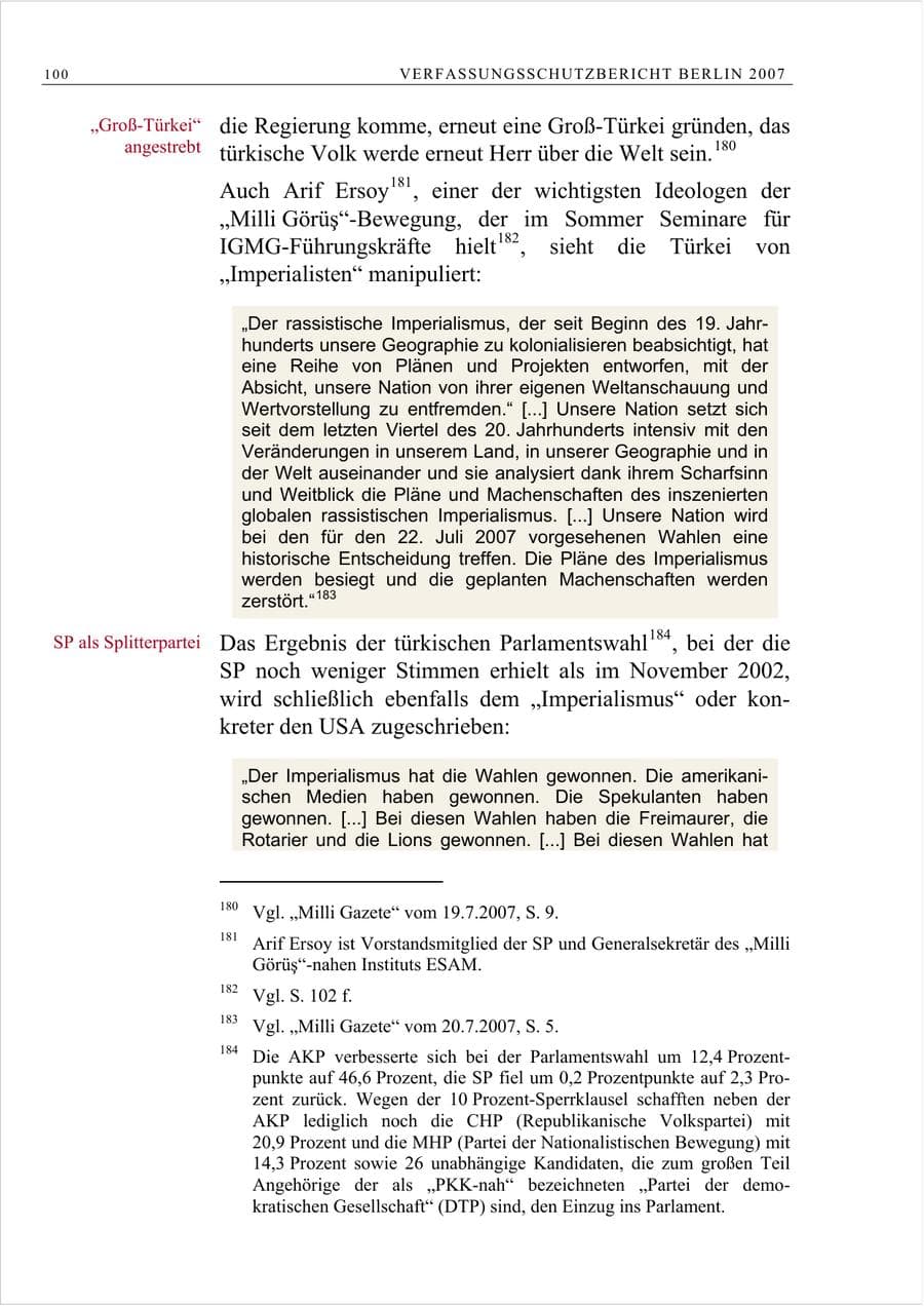 Seite 113 des Verfassungsschutzbericht 2007 Berlin