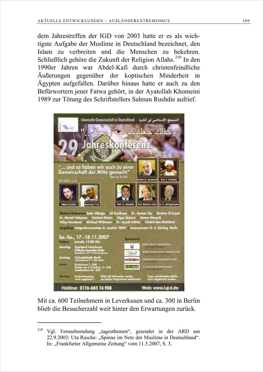 Seite 122 des Verfassungsschutzbericht 2007 Berlin