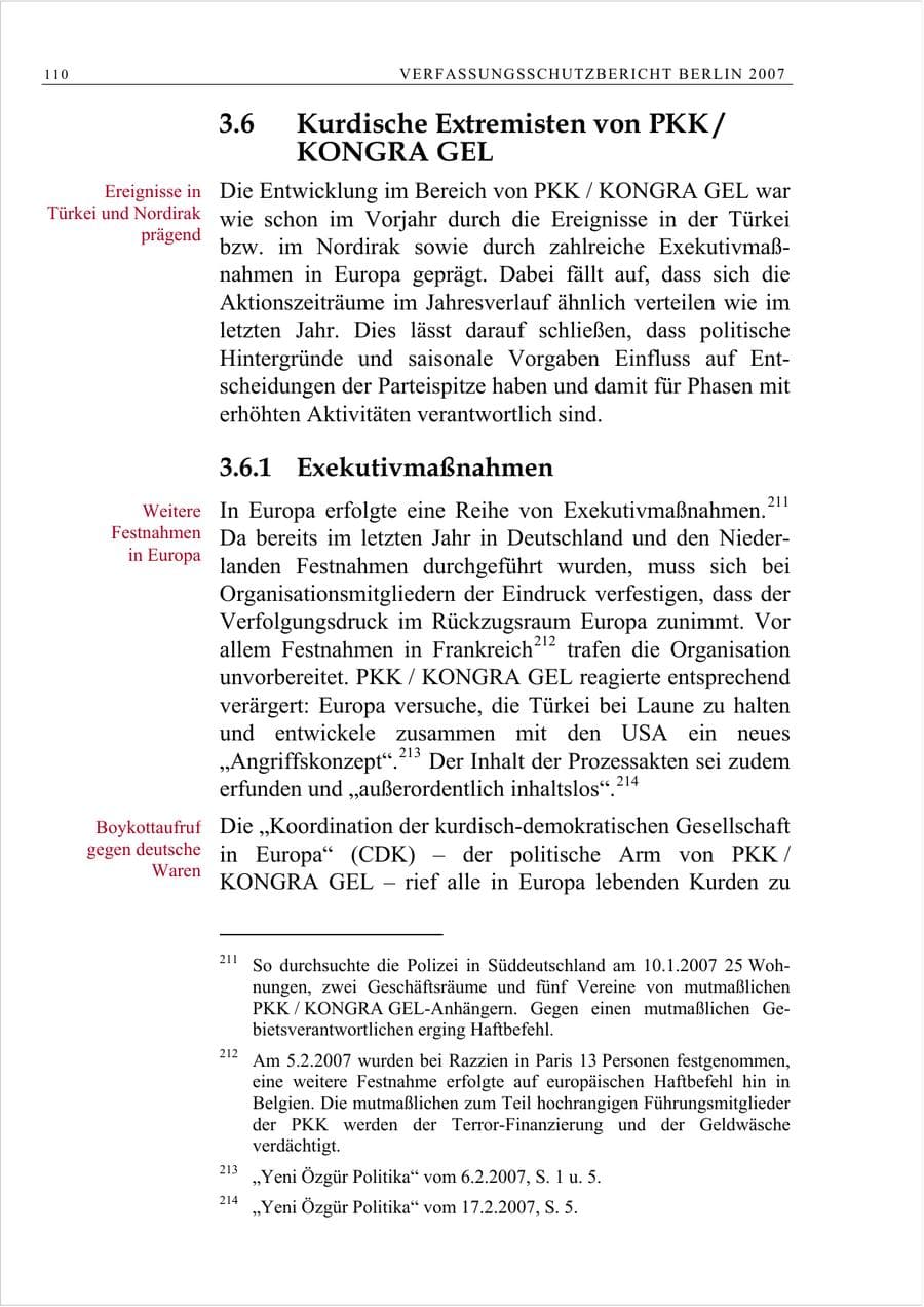 Seite 123 des Verfassungsschutzbericht 2007 Berlin