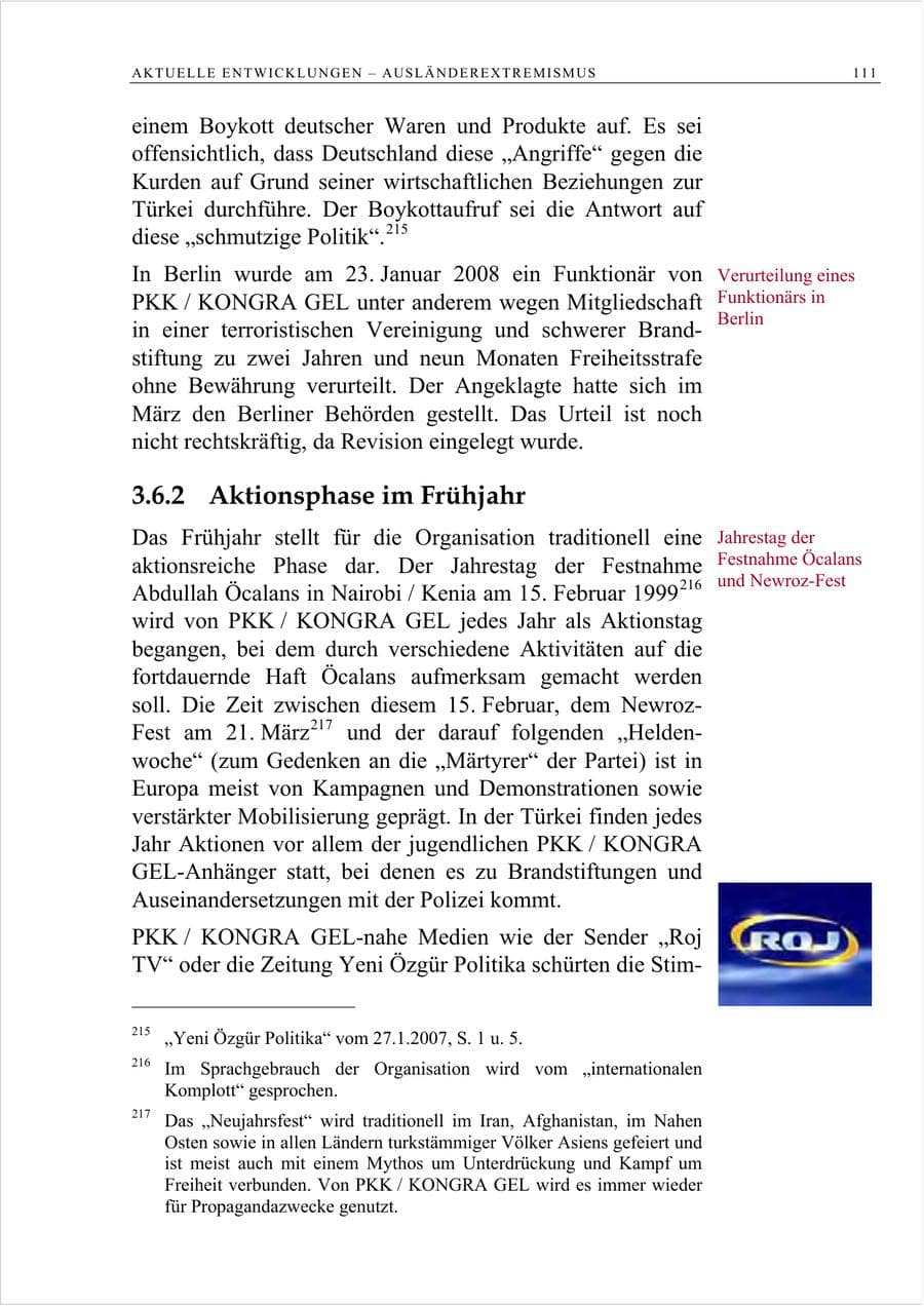 Seite 124 des Verfassungsschutzbericht 2007 Berlin