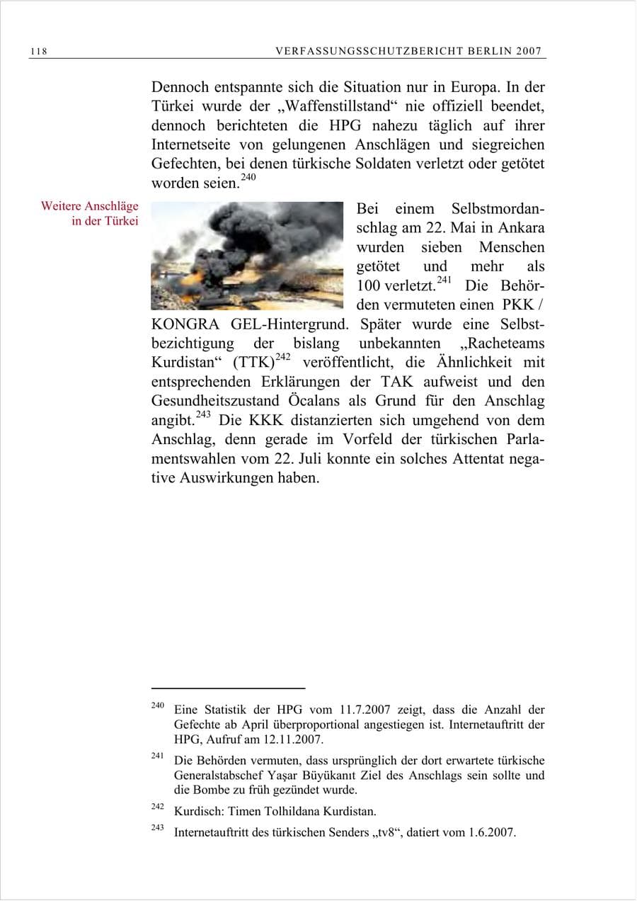 Seite 131 des Verfassungsschutzbericht 2007 Berlin