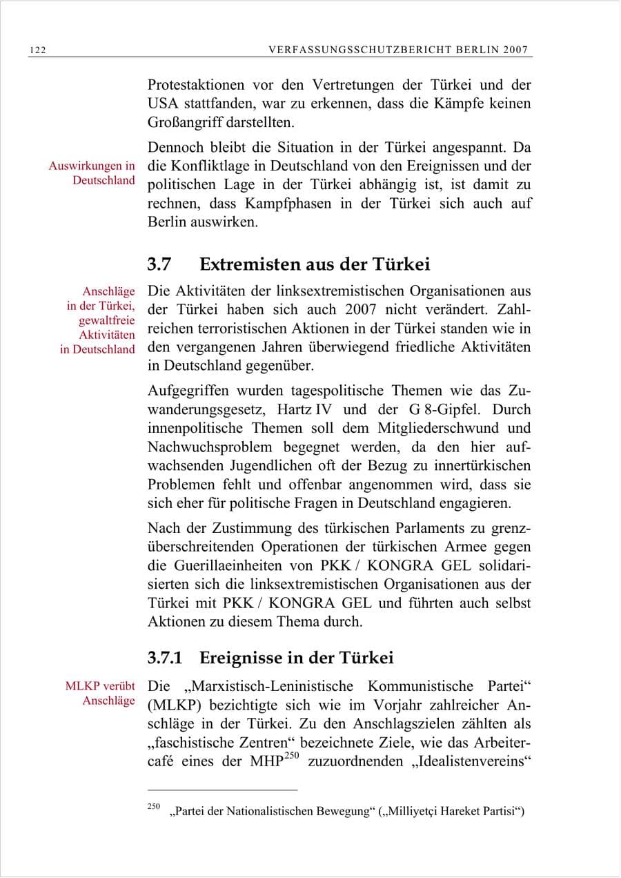 Seite 135 des Verfassungsschutzbericht 2007 Berlin
