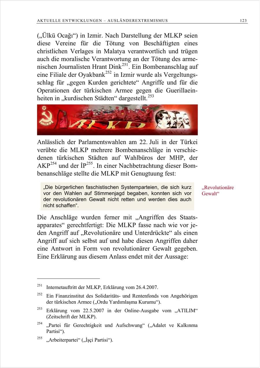 Seite 136 des Verfassungsschutzbericht 2007 Berlin