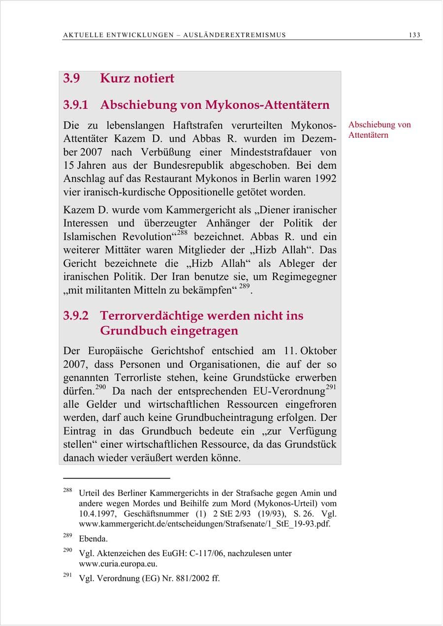 Seite 146 des Verfassungsschutzbericht 2007 Berlin