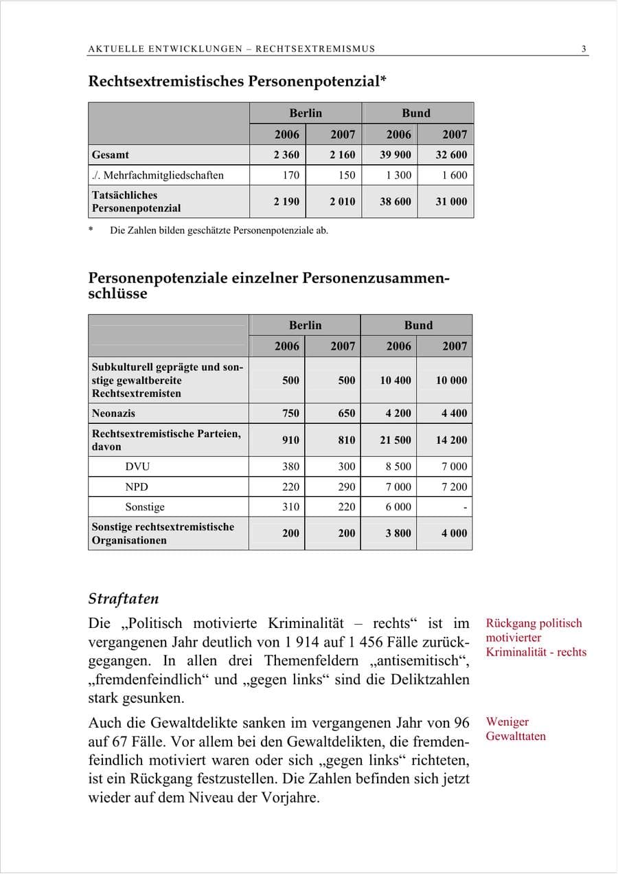 Seite 16 des Verfassungsschutzbericht 2007 Berlin