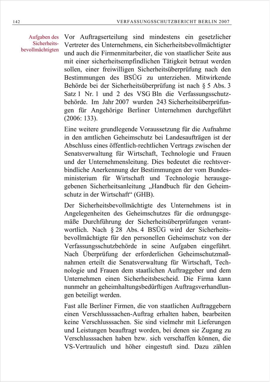Seite 155 des Verfassungsschutzbericht 2007 Berlin