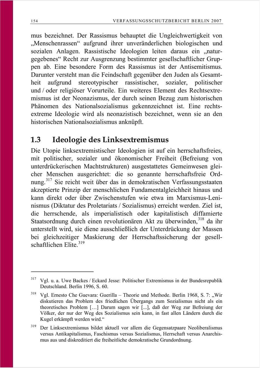 Seite 167 des Verfassungsschutzbericht 2007 Berlin