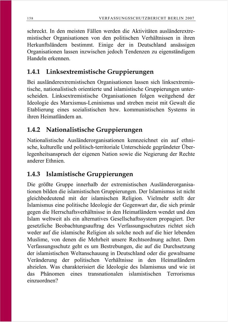 Seite 171 des Verfassungsschutzbericht 2007 Berlin