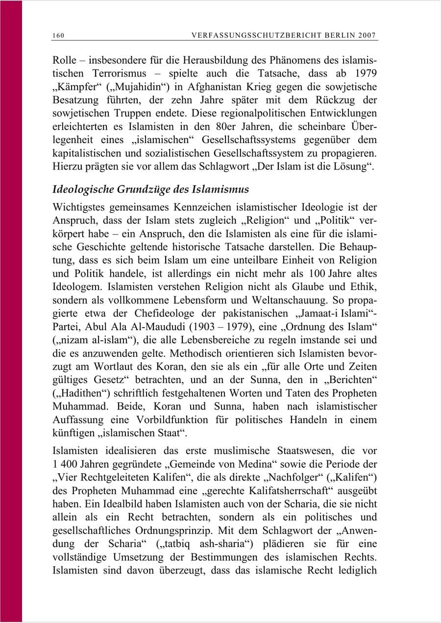 Seite 173 des Verfassungsschutzbericht 2007 Berlin