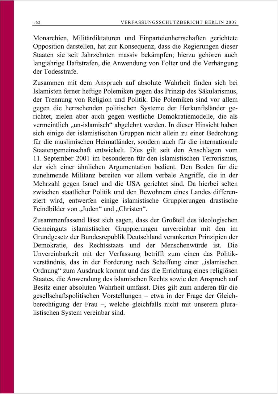 Seite 175 des Verfassungsschutzbericht 2007 Berlin