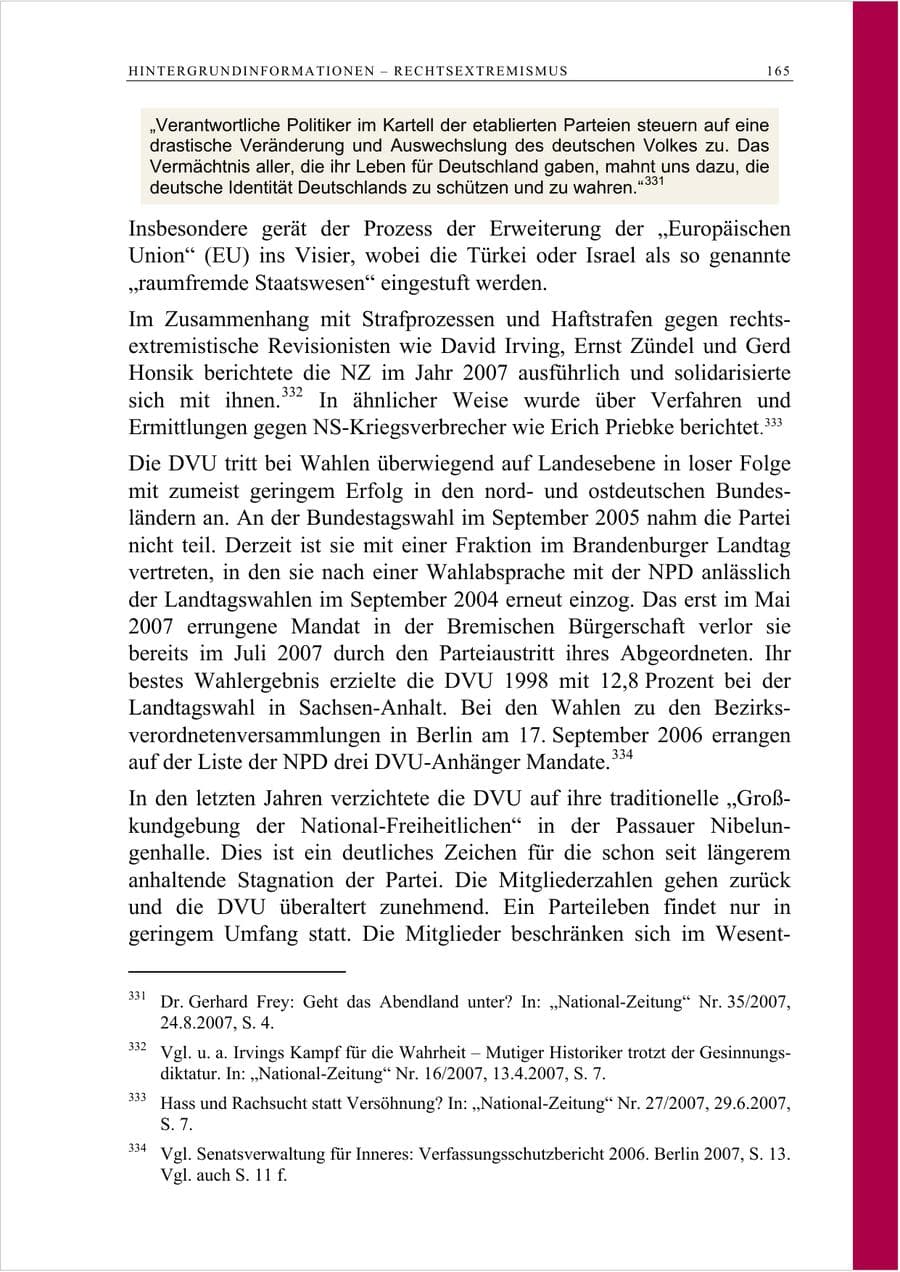 Seite 178 des Verfassungsschutzbericht 2007 Berlin