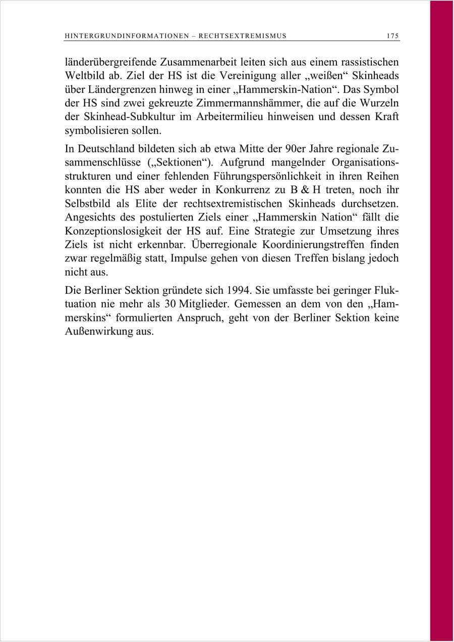 Seite 188 des Verfassungsschutzbericht 2007 Berlin