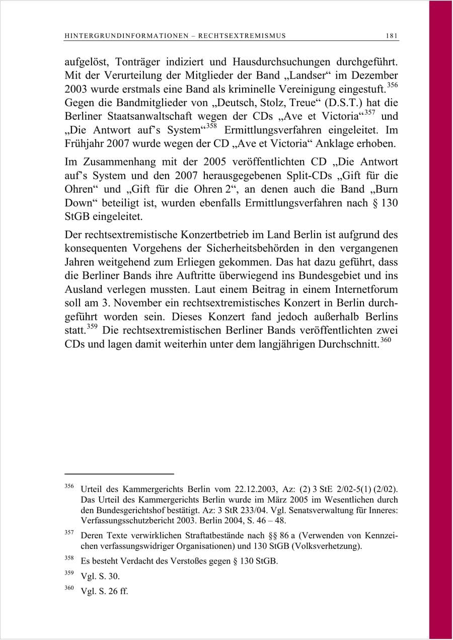 Seite 194 des Verfassungsschutzbericht 2007 Berlin