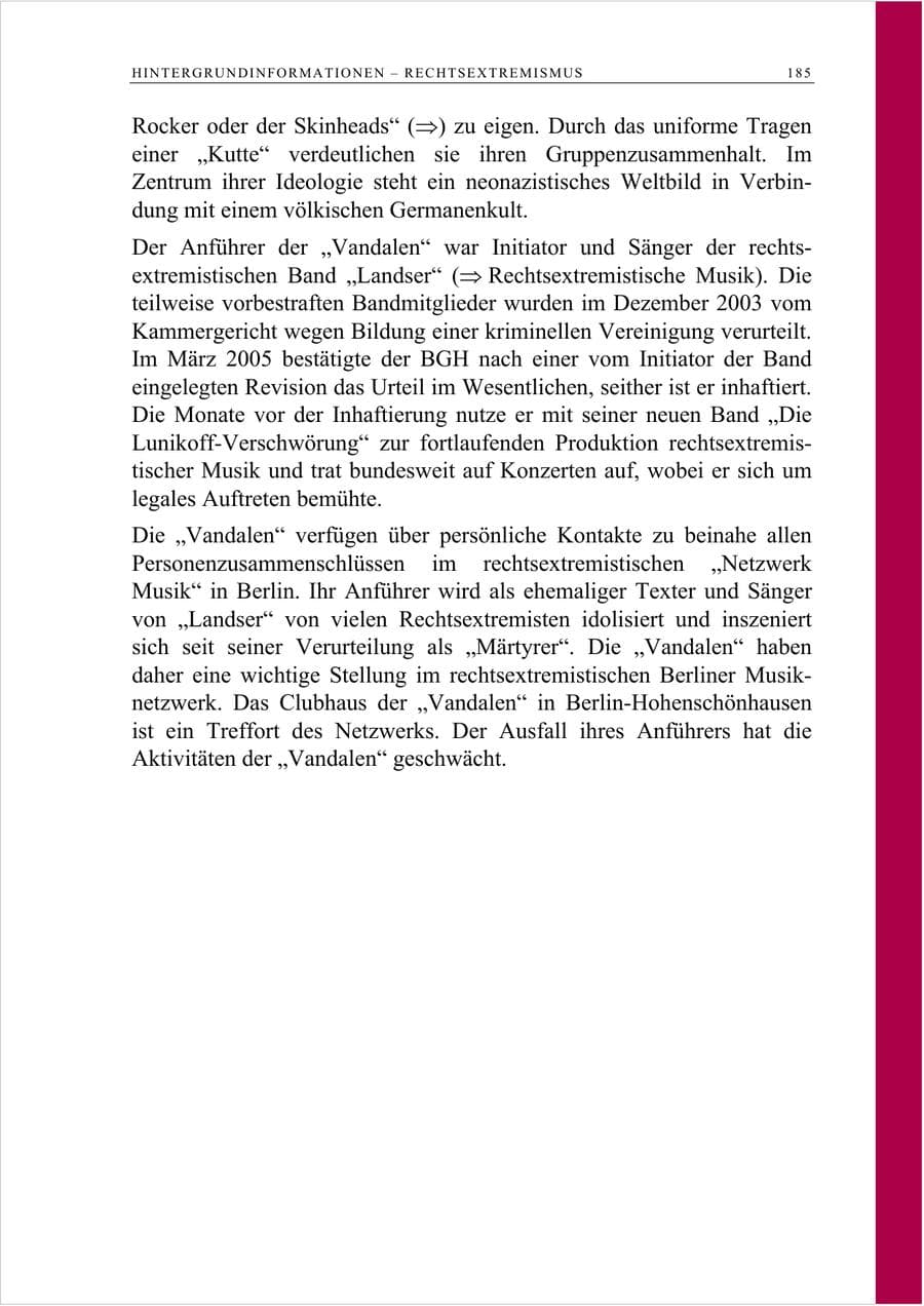 Seite 198 des Verfassungsschutzbericht 2007 Berlin