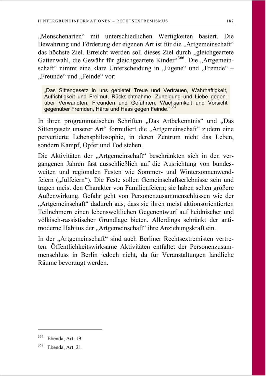 Seite 200 des Verfassungsschutzbericht 2007 Berlin