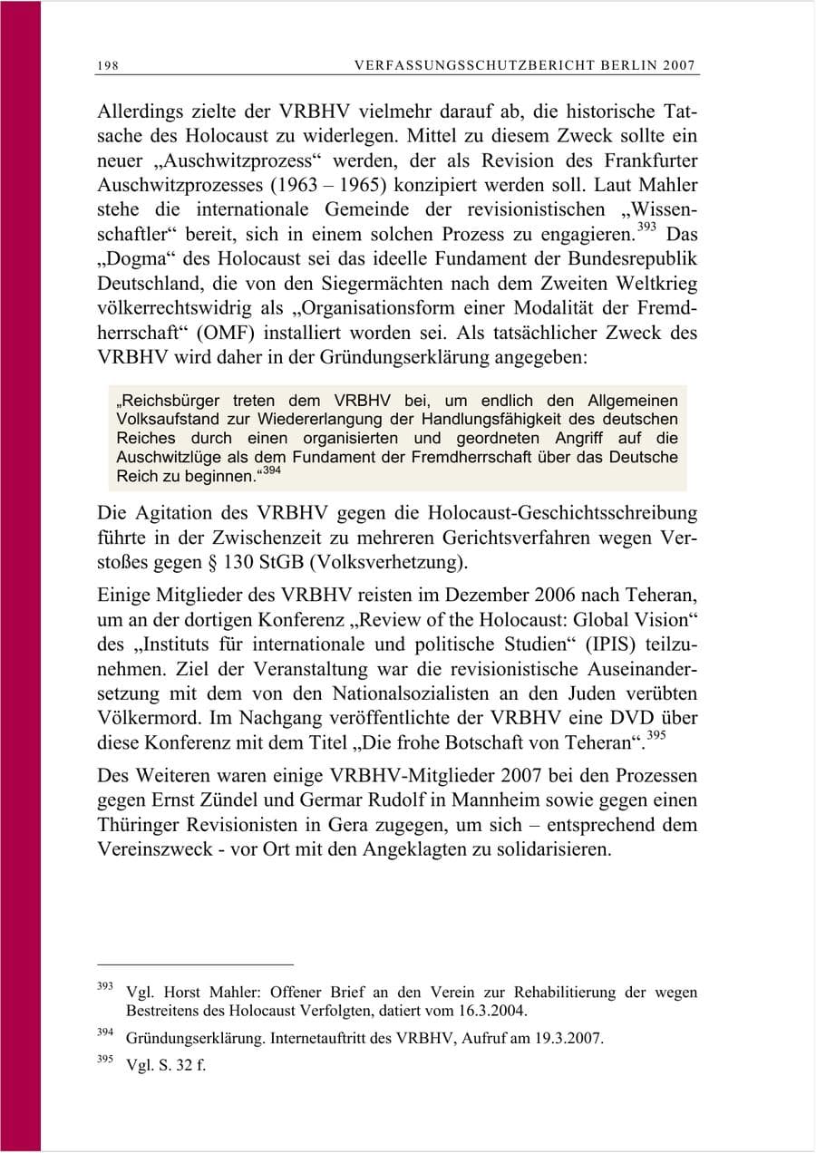 Seite 211 des Verfassungsschutzbericht 2007 Berlin