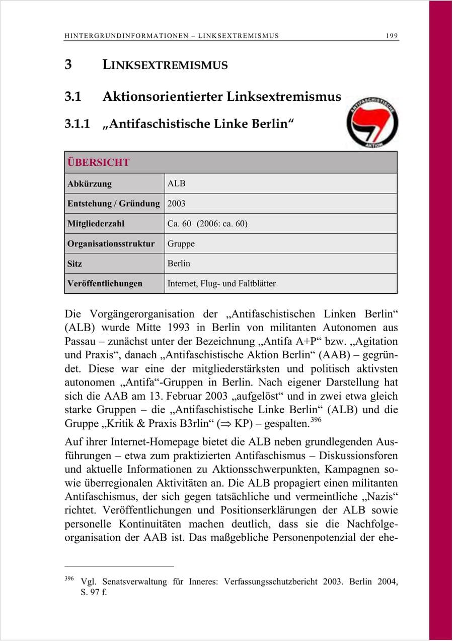 Seite 212 des Verfassungsschutzbericht 2007 Berlin