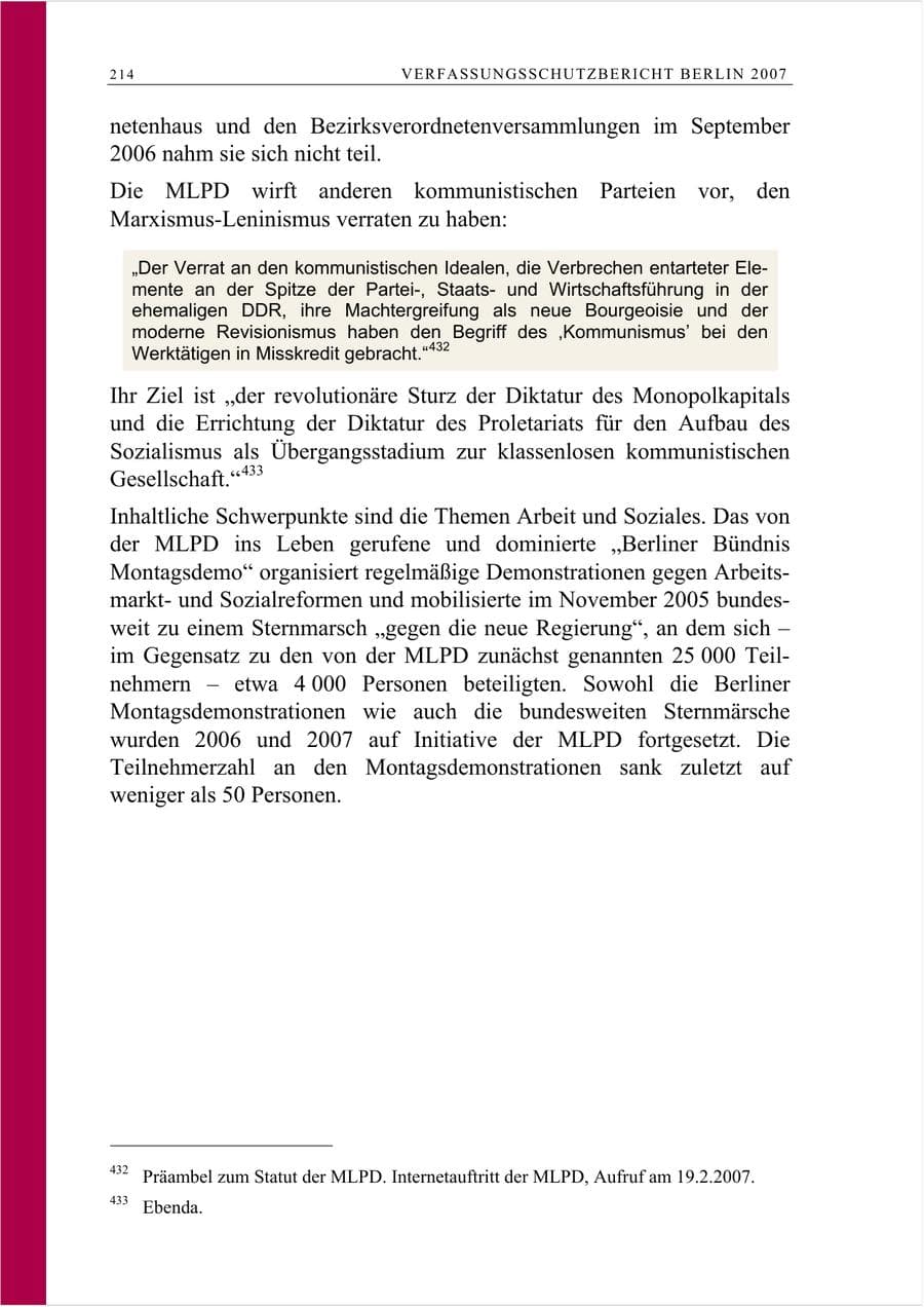 Seite 227 des Verfassungsschutzbericht 2007 Berlin