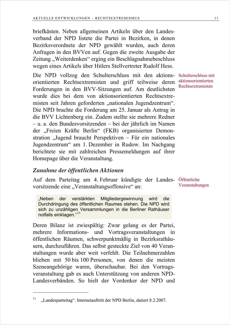 Seite 24 des Verfassungsschutzbericht 2007 Berlin