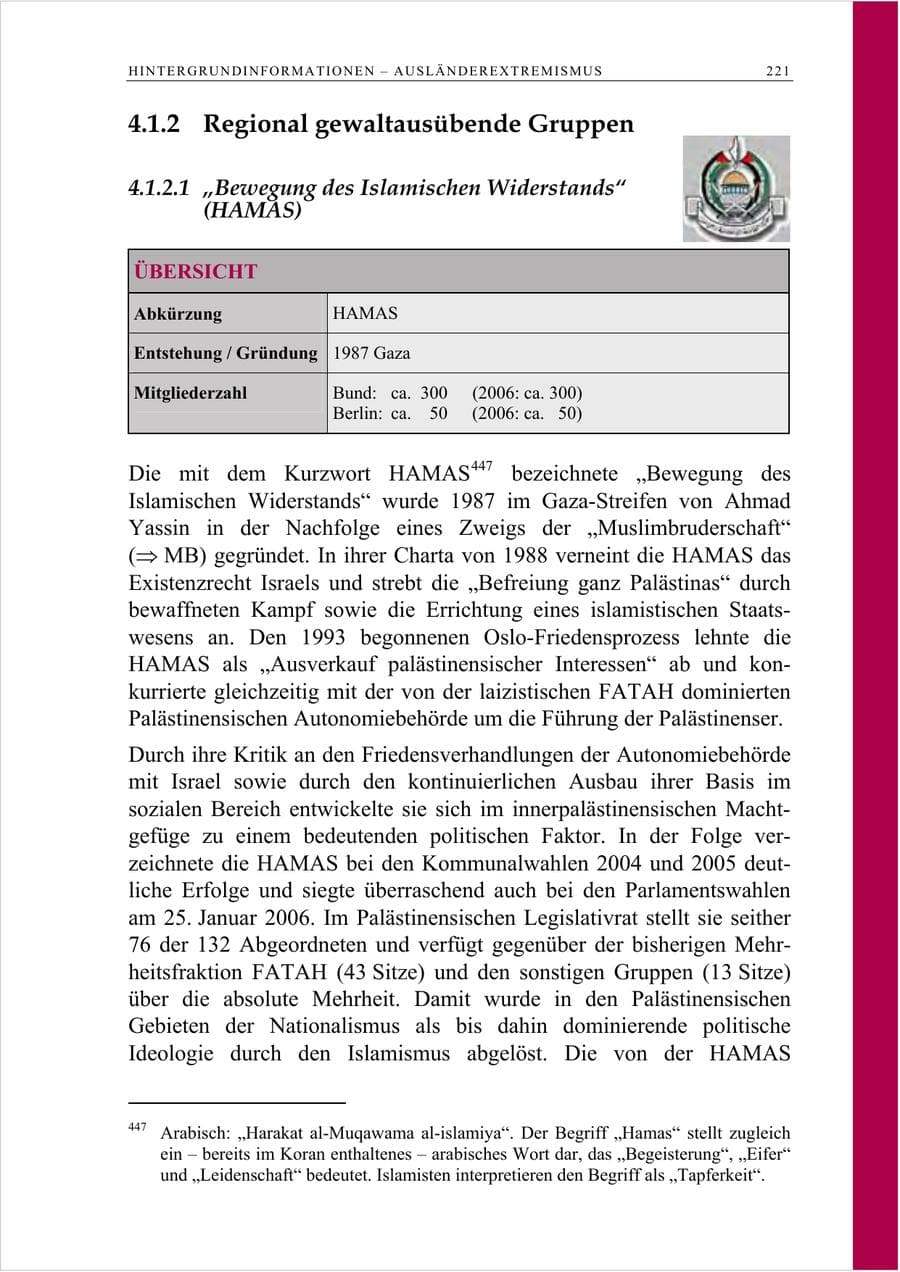 Seite 234 des Verfassungsschutzbericht 2007 Berlin