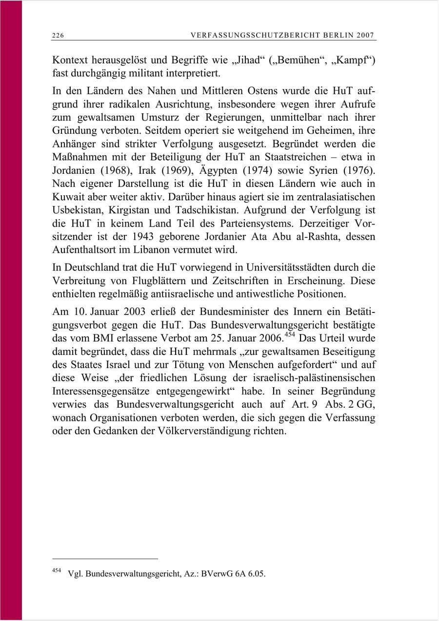 Seite 239 des Verfassungsschutzbericht 2007 Berlin